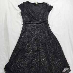 Vintage 90's Studio 1940 Black Dress Flapper Glitter Bling Vintage size 6
Lot K
